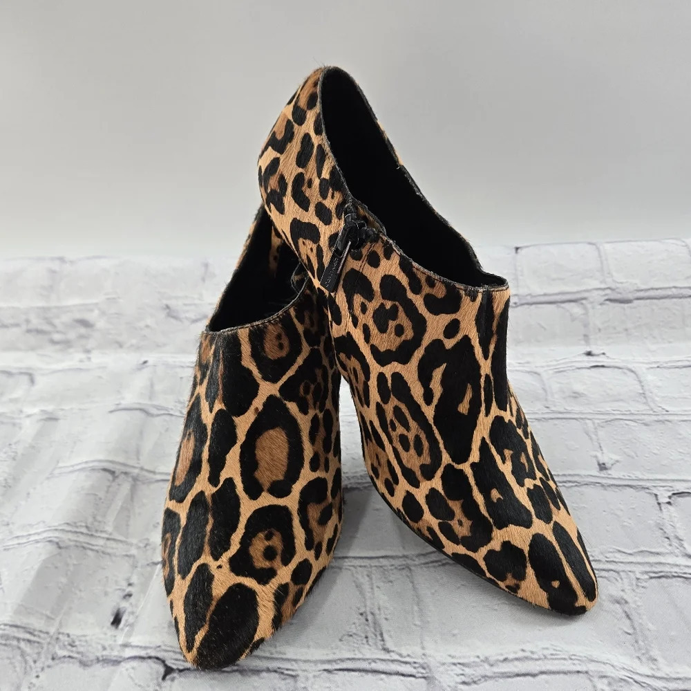 Calvin Klein Ladies Leopard Hair Ankle Bootie Heels - Picture 4 of 16